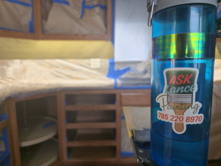 Cabinet refinishing prep work